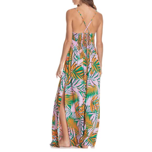 MAAJI Yellowstone Magnific Tropical Resort Vibes Cover-up Maxi Dress Size M - Picture 8 of 10